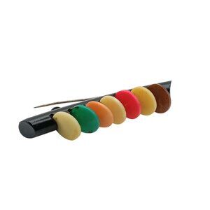 Vintage 1930s Art Deco Moderne Multicolor Celluloid Bar Brooch Lapel Pin